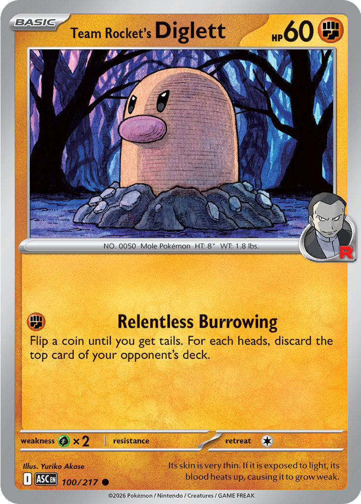 Team Rocket's Diglett - 100/217 - Common