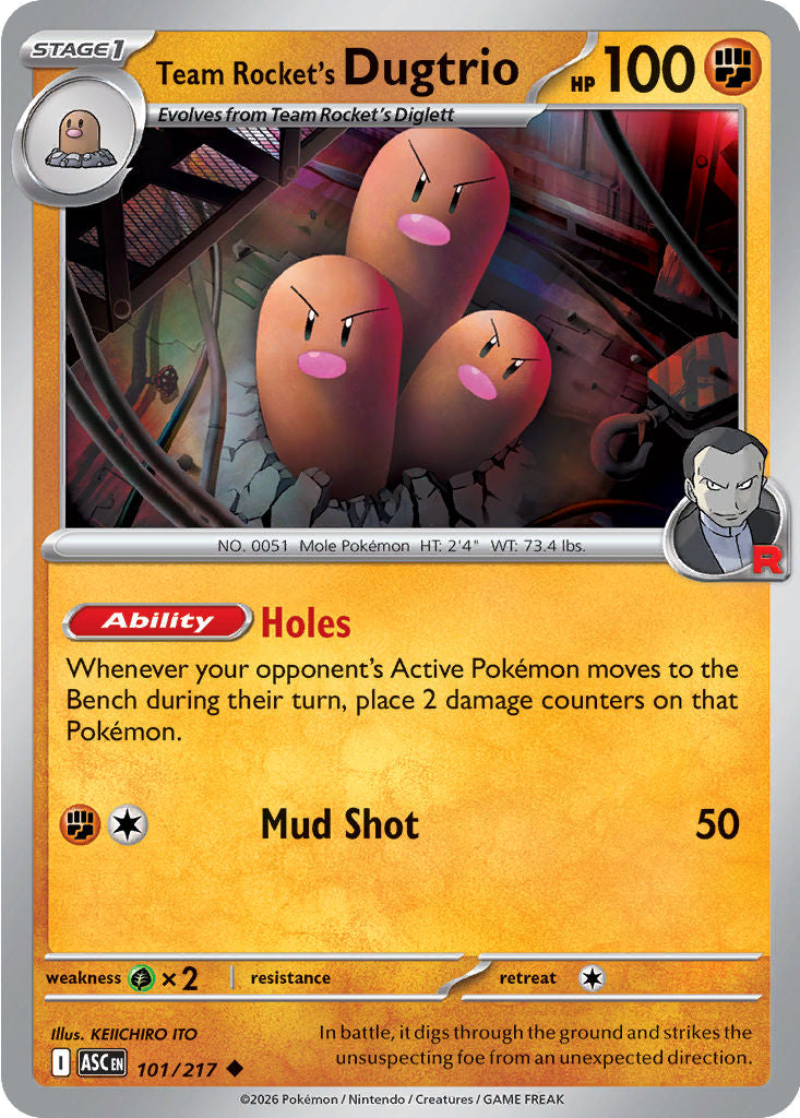 Team Rocket's Dugtrio - 101/217 - Uncommon