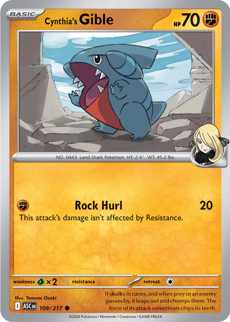 Cynthia's Gible - 109/217 - Common