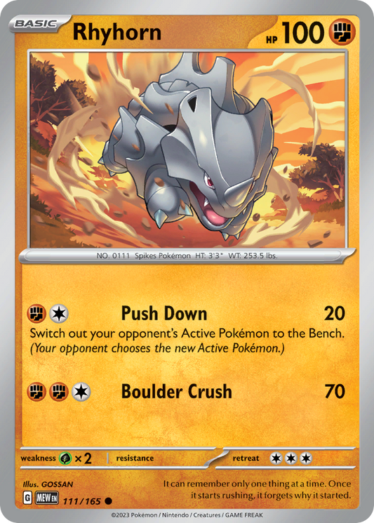 Rhyhorn - 111/165 - Common