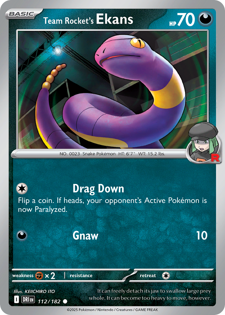 Team Rocket's Ekans - 112/182 - Common
