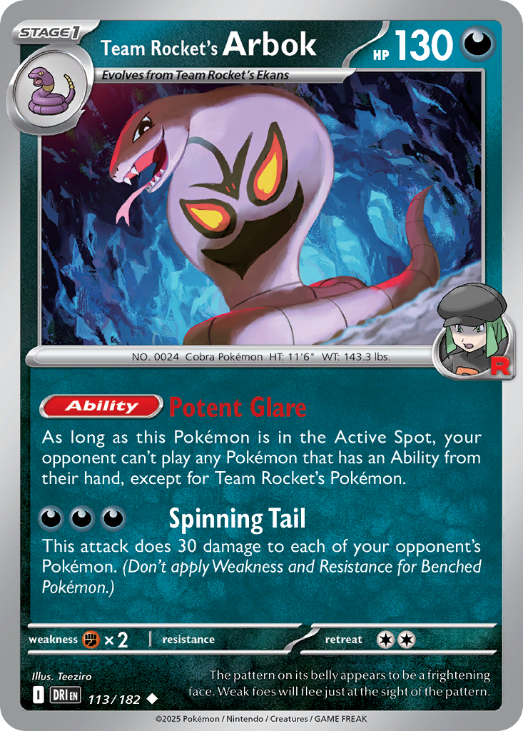 Team Rocket's Arbok - 113/182 - Uncommon