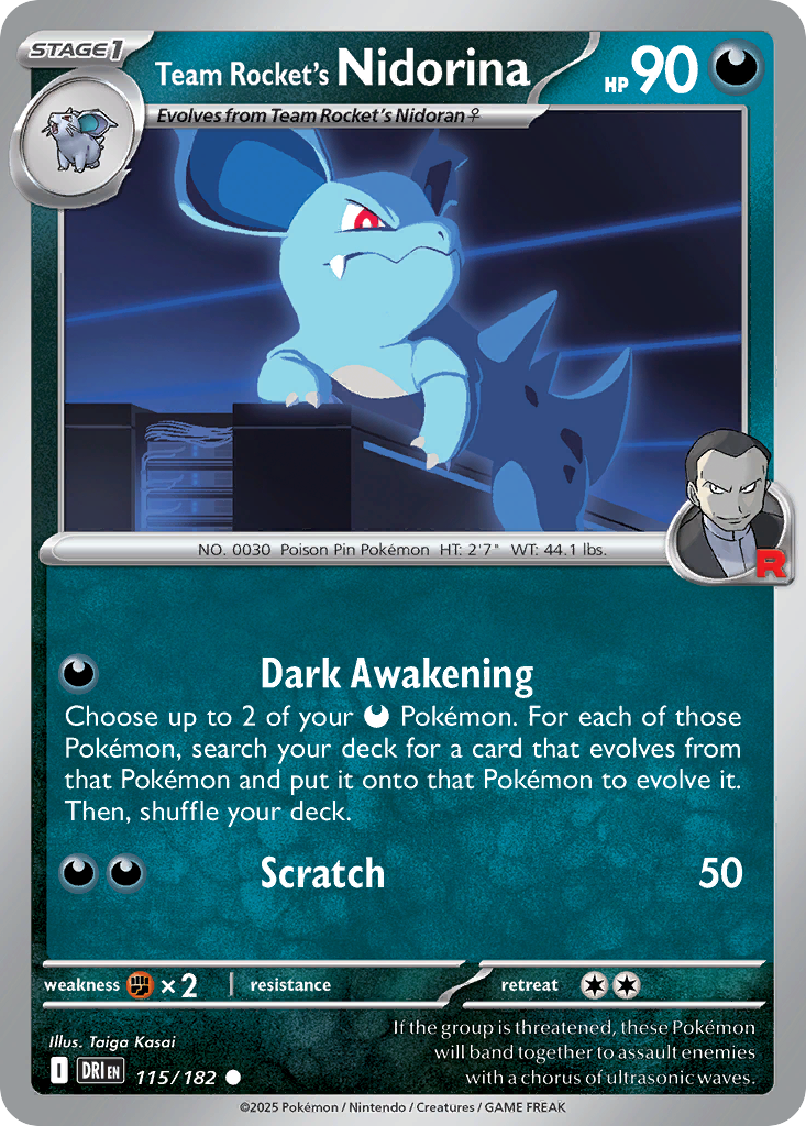 Team Rocket's Nidorina - 115/182 - Common