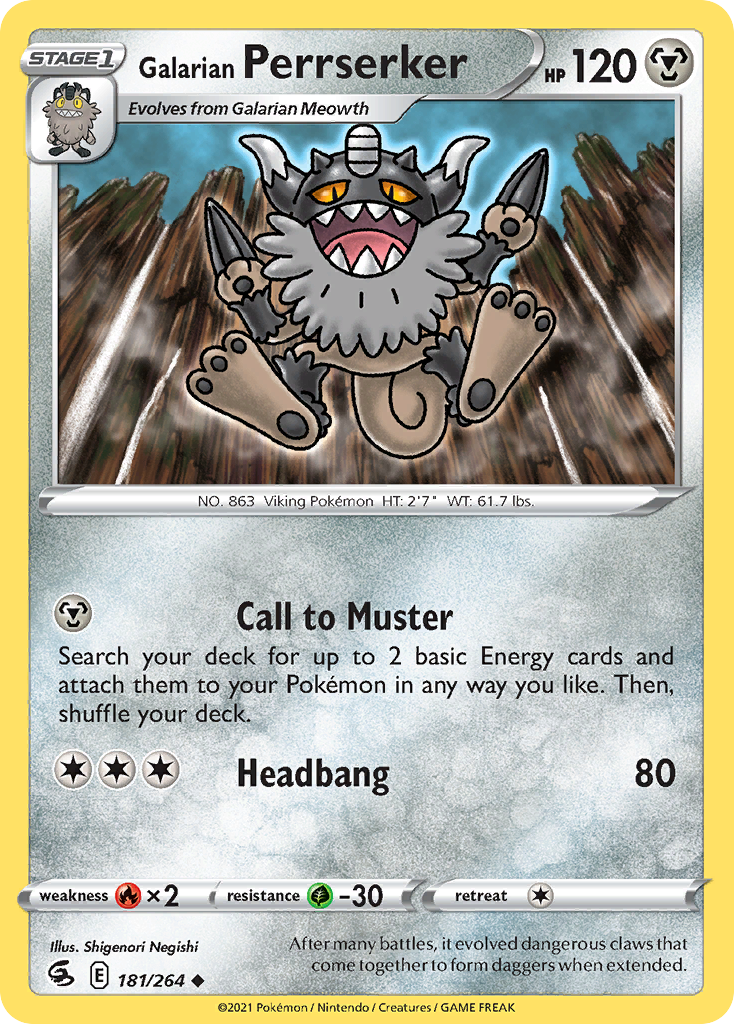 Galarian Perrserker - 181/264 - Uncommon