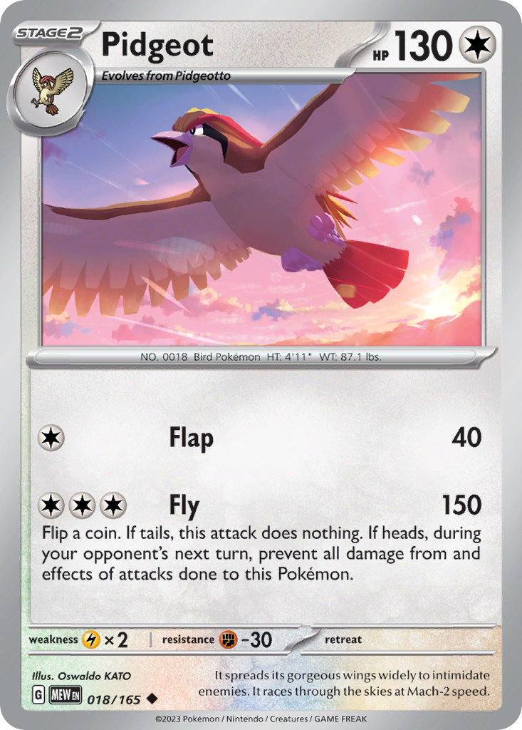 Pidgeot - 018/165 - Uncommon