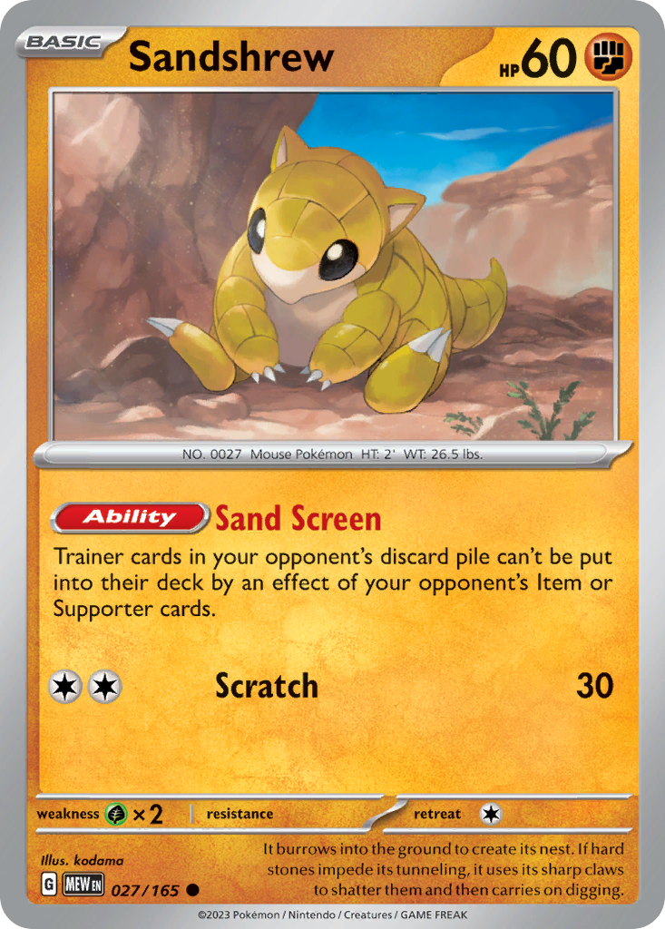 Sandshrew - 027/165 - Common