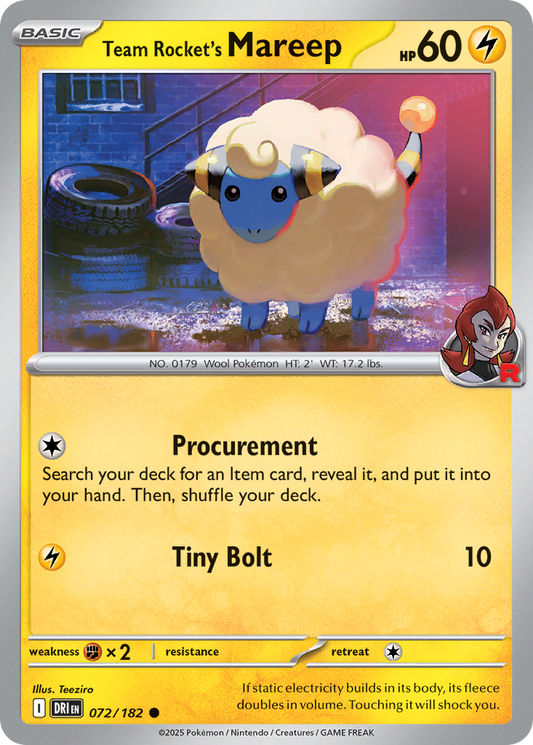 Team Rocket's Mareep - 072/182 - Common