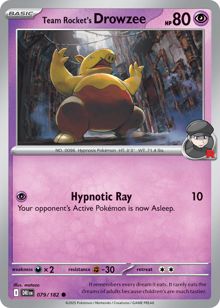 Team Rocket's Drowzee - 079/182 - Common